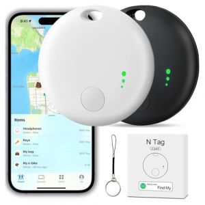 Localisateurs d'objets Lot de 2, Smart Key Finder Traqueur Tag, Compatible avec Find My (Uniquement iOS), Localisateur de Cl&eacute;s Tracker GPS Mini Traceur pour Voiture Valise Enfant Chat Chien (Hanzhou ShengHao, neuf)