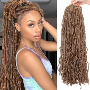 Xtrend 7 Packs 18 Pouces Nu Faux Locs Crochet Cheveux Longs Blonds Gypsy Locs Crochet Cheveux Faux Locs Tresses Cheveux Naturels Ondulés Dreadlock Tresses Extensions De Cheveux 21 brins/pack 27# (XtrendHair, neuf)