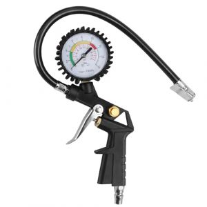 Numérique Manomètre Pression Pneu, Embout de Gonflage Pneu Manomètre, Précis Multifonctionnel Jauge de Pression pour Voiture Moto Vélo Camion (CHOUXIAOYA, neuf)