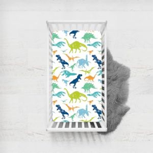 Odot Drap Housse pour Lit de Bébé, Motif Dinosaure Housse de Matelas pour Bébé Drap Housse Respirant Douce pour Lit Parapluie et Berceau Draps Housses Enfants (Motif dinosaure,80x160cm) (Odot, neuf)