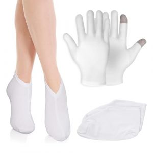 ARYIMYDP 2 paires de gants et chaussettes hydratants, en coton, gants coton dermatologique, sous gants, gants soins des mains, pour &eacute;cran tactile, pour la nuit/temps de sommeil, traitement spa pour (UIRYFAZHANYOUXIANBAODAN, neuf)