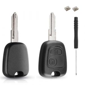 Compatible pour Peugeot Coque Cl&eacute;, Peugeot 106 107 206 207 306 307 406 407 Citroen Xsara Picasso Bo&icirc;tier Clef - Signal S&eacute;curis&eacute; Remplacement Coque Cl&eacute; Peugeot 206 (kesiku, neuf)