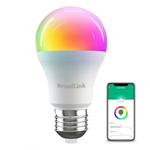 broadlink Ampoule Connectée Alexa, 10W RGB WiFi Ampoule LED E27 Couleur, 800lm Dimmable Ampoule Intelligente, Compatible avec Alexa, Google Home, Siri et IFTTT, Aucun Hub Requis (BroadLink Intl, neuf)