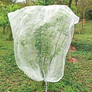LINSOCLE Filet de protection pour arbres fruitiers, avec fermeture &eacute;clair et cordon de serrage, respirant, ind&eacute;chirable, pour une protection efficace contre les insectes, 2 x 2,4 m, blanc (Xinkongsky, neuf)