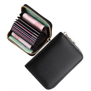 OQKAHIV 1 pcs Porte Cartes de Cr&eacute;dit, Portefeuilles et Porte Carte Homme Cuir Fermeture Eclair, Pochette Anti Piratage RFID, Porte Cartes Cuir Blocage RFID, avec Titulaire de la Carte de cr&eacute;dit Cash (OQKAHIV, neuf)