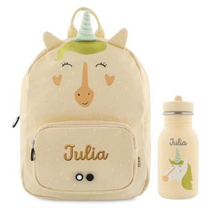 upstitch studio Trixie Sac à dos et gourde pour enfants, sac à dos de maternelle, sac à dos et gourde pour enfants, personnalisables avec nom individuel ou en kit, Motif licorne, Set: Rucksack BIG + (upstitch studio, neuf)