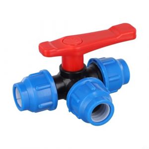 Vanne à 3 voies à connexion rapide, robinet à boisseau sphérique en polyéthylène à 3 voies, pour raccord de robinet extérieur, raccord de tuyau d'arrosage (20 mm) (guangzhou kingsbon, neuf)