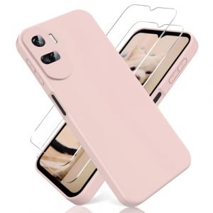 YiKaDa - Coque Compatible avec Honor 90 Lite 5G + [2 Pi&egrave;ces] Protection d'&eacute;cran en Verre Tremp&eacute;, Housse Silicone TPU Liquide - Rose (Yikada, neuf)