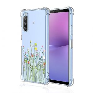 SEAHAI Coque pour Sony Xperia 10 V, Ultra Mince &Eacute;l&eacute;gant en Silicone Souple Motifs Color&eacute;s Housse Brillante Antichoc, Transparent TPU Gel &Eacute;tui - Vignes (Liner-EU, neuf)