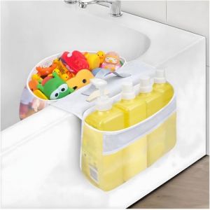 APAKA Rangement Jouet Bain, Filet Jouet Bain Bebe, Sac Rangement Jouet Baignoire, Organisation de Jouets en Maille, Organisateur de Jouets de Bain, Sac de Rangement de Bain, Blanc (Hitree, neuf)