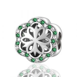 Rimgoris Bracelets en argent sterling 925 pour femme, collier avec pendentif tr&egrave;fle &agrave; quatre feuilles, bracelet avec breloque pour la f&ecirc;te des M&egrave;res et zircone (QIMENGKEJI, neuf)