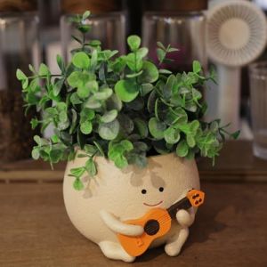 UMESONG Smily Face Pot de Fleurs avec Trou de Drainage en r&eacute;sine pour cha&icirc;ne de Perles pour Plantes succulentes d'int&eacute;rieur et d'ext&eacute;rieur Id&eacute;e Cadeau pour m&egrave;re No&euml;l Taille L (Sangdan-FR, neuf)