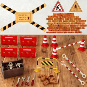 Chantier de Lutin de Lutin Set, 27 Pi&egrave;ces Accessoires de Lutin pour Chantier de Construction, Miniature Ensemble Sc&eacute;nique de No&euml;l 1/12, Accessoires de Lutin Miniatures Bricolage (XILEPINGAN, neuf)