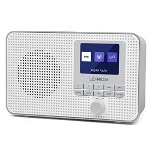 LEMEGA DR3 Radio num&eacute;rique Portable Dab/Dab+ et FM, Radio Dab Portable, Haut-Parleur Bluetooth, Sortie Casque, 40 Stations pr&eacute;r&eacute;gl&eacute;es, Double r&eacute;veil, minuterie de r&eacute;p&eacute;tition, &eacute;cran Couleur-Gris (LEMEGA EU, neuf)