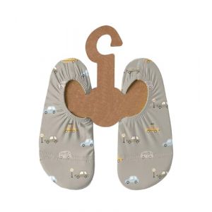 Slipstop Chaussures de plage antidérapantes pour enfant, chaussures de sport, chaussures de bain, vacances, unisexe, protection solaire UPF 50+, Cars Naturel, 33/35 EU (get2trade, neuf)