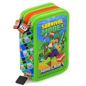 Clondo Trousse Scolaire Complète 45 Pièces pour Fan de Minecraft – Kit Créatif Triple Compartiment avec Stylos Gel Effaçables, Crayons 4.0 mm, Feutres – Idée Cadeau Vert (clondo, neuf)