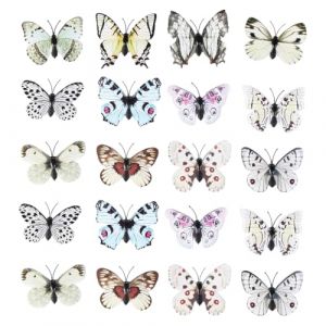 ZORVYN 25 Papillons 3D Color&eacute;s avec &Eacute;pingles de S&ucirc;ret&eacute;, Ensemble de Broches en PVC, Mod&egrave;les Al&eacute;atoires pour Chambre d&rsquo;Enfant, Rideaux, V&ecirc;tements, Table &agrave; Manger & D&eacute;coration de Bureau (SESINEND, neuf)