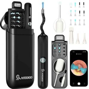 VITCOCO Otoscope Oreille, Nettoyage Oreille IP67 &Eacute;tanche Cure Oreille Camera 3,1 mm 1080 P HD, Kit de Camera Oreille Nettoyage avec Pince &agrave; &eacute;piler et 12 Accessoires aux IOS et Android (VITCOCO Boutique Sp&eacute;cialis&eacute; RY, neuf)