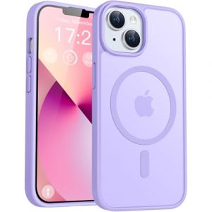 PuyaTeya Coque pour iPhone 12mini/13 Mini, avec magnétique, Protection Militaire, Anti-Choc, Anti-Rayures, Anti-Empreintes, Anti-Glissement Translucide Mat Coque de Protection (Violet Clair) (yi zi jian ke ji, neuf)