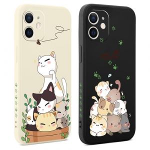 Coiwxmoi 2 Pi&egrave;ces Coque pour iPhone 12 Mini 5,4 Pouces, &Eacute;tui de Protection avec Aesthetic Design Motif, Antichoc Silicone TPU Anti-Rayures Housse Etui Bumper Cover pour iPhone 12 Mini, Chat 05 (TERRA NOVA DISTRIBUTORS, neuf)