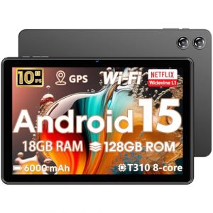 2025 Tablette 10 Pouces Android 15 avec 18 Go RAM+128 Go ROM (Extensible 1024 GO), Tablette Tactile avec 5G+2.4G WiFi/Octa-Core 2.0Ghz/6000mAh/GMS/GPS/Widevine L1/BT5.0/Double Cam&eacute;ra 5 Mpx+8 Mpx (Hasskya, neuf)
