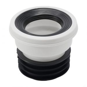 Buse d'évacuation droite en PVC pour tuyau de WC - Joint en caoutchouc (A) (whychstore, neuf)
