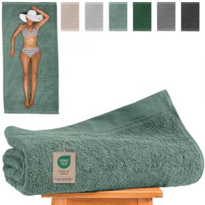 Hausfelder Serviette de Sauna XXL 100 x 200 cm, Grande Serviette de Sauna pour Homme et Femme, 100% Coton (Vert Clair, Serviette de Sauna XXL 100 x 200 cm) (BR-Trading, neuf)