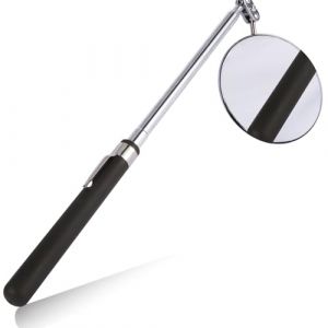 Miroir Mecanique Auto Miroirs D'inspection R&eacute;glables Miroir D'inspection Miroir D'inspection , T&eacute;lescopique Jusqu'&agrave; 75 cm, Poign&eacute;e Noire Antid&eacute;rapante, Pour R&eacute;paration Auto,Diam&egrave;tre du miroir 8cm (BoAoXin, neuf)