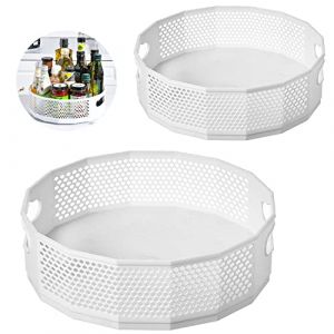 SAMSYOKI 2pcs Plateau tournant epices, Lazy Susan &eacute;tag&egrave;re &agrave; &eacute;pices rotative Porte &eacute;pices Rotatif Cuisine Rangement &eacute;pices Rotatif Organisateur en Plastique pour &eacute;pices Bouteilles d'huile Pots (ZUMMUTYSTORE-EU, neuf)