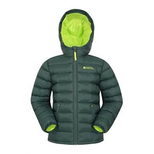 Mountain Warehouse Seasons Manteau Imperm&eacute;able pour Fille Et Gar&ccedil;on - Doudoune Rembourr&eacute;e Et L&eacute;g&egrave;re &Agrave; Capuche pour Enfant, Veste d'hiver Matelass&eacute;e pour Gar&ccedil;on Et Fille Kaki 9-10 Ans (Mountain Warehouse, neuf)