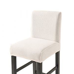 CHNSHOME Housses de Chaise de Tabouret Couvre Chaise de Bar Extensibles Housses Chaise &agrave; Dossier Bas avec Dossier Lot de 4 Blanche (CHNSHOME-FR, neuf)