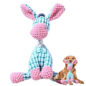 Générique Jouet Chien en Peluche 2 en 1 Ouet Interactif Indestructiblepour Chiens avec Squeaker, Multifonctions Fabriqué en Coton Doudou Chiens (Âne-Bleu) (boyanboyan, neuf)