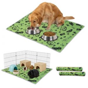 NEO SOLVO Lot de 2 Tapis Alese Lavable, Absorbant, Imperm&eacute;able et Antid&eacute;rapant - Chien, Cochon d'Inde, Lapin en Fond de Cage, sous Les Gamelles, Apprentissage de la propret&eacute; - 120 x 60 cm - Vert (Neo Solvo, neuf)