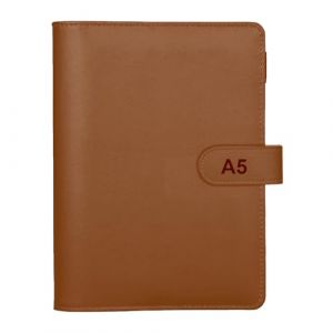 Classeur &agrave; Anneaux A5 en Cuir - Couverture Rechargeable &agrave; 6 Anneaux pour Papier de Remplissage A5 - Classeur Budget Planner pour L'&eacute;cole, la Maison, le Bureau (Papier Int&eacute;rieur non Inclus) Marron (INCNMAD, neuf)