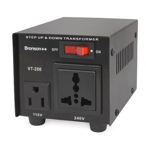 Bronson++ VT 200 Watt Transformateur USA 110 Volt Converter Convertisseur de Tension 110V 120 V - 220V 230V 240V réversible 200W - Bronson (Bronson Energy, neuf)