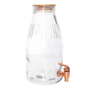 COOK CONCEPT, KA5906, Fontaine à boisson en verre avec large ouverture et robinet de service, idéale pour toute la famille, parfaite pour vos boissons rafraîchissantes - 3L (JARDINDECO, neuf)