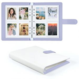 Album Photo 200 Photos 2x3 Pouces, Album Rechargeable en Cuir PU avec Pages Compatible avec Fujifilm Instax Mini 12/11/9/8+/8/99/90/40/7/Evo LiPlay & Polaroid Snap/PIC-300/Z2300 (Violet) (Withyu, neuf)