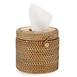 SUMTree Boîte à Mouchoir en rotin Distributeur Rond boîte de Papier Organisateur de Bureau pour Salle de Bain,Salon,Chambre,Jardin (SanjiaEU, neuf)