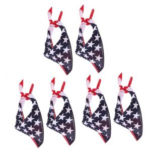 TINEASUR 6 Pcs Drapeau Foulard Carré Bandana Foulard En Soie Bandana Bandeau Américain Dame Foulard Foulards Écharpe Femmes Foulard Chapeaux Tie Dye Rouge Bandeau Masque Fierté Tissu (Sauxi, neuf)