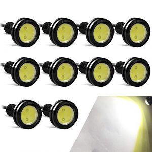 10pcs Haute Puissance 23mm 9w Oeil D'aigle Led Pour Voiture Lumi&egrave;re Diurne Course Moto DRL Feux de Position (Blanc) (yifengshun, neuf)