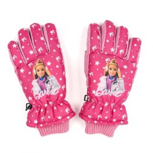 Barbie Gants de ski d'hiver pour fille, gants d'hiver imperm&eacute;ables et coupe-vent, gants de neige, gants chauds pour snowboard et ski, rose (rose, 8-10 ans) (Elfen-Shop, neuf)