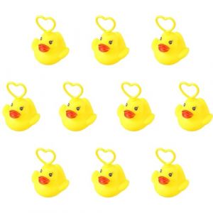Jeu De PêChe Aux Canards – Canards Flottants en Caoutchouc Souple, 5.5×5×6.5cm, Jouets De Bain Sensoriels Qui Favorisent Le DéVeloppement Sensoriel, pour Baignoire Ou Piscine. (10 PCS) (Jizhikeji, neuf)