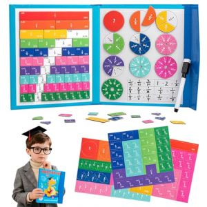 Ycaaeo Fraction Game, Jeu Magnétique de Fractions, Jeux pour Apprendre Les Fractions, Montessori Jeux, Adapté aux Enfants de 7 Ans et Plus pour l'Apprentissage des Fractions (RAPID DELNAR S.R.L., neuf)
