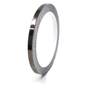 Finest Folia Bandes adhesives décoratives pour auto voiture moto bateau modélisme nombreux coloris longueur 8,5m ruban adhésif (Chrome noir, 4mm) (Finest-Folia, neuf)