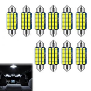 Ampoule Navette LED, Ampoule Plafonnier Voiture, 8 Pieces Ampoule Plaque Immatriculation LED, 41mm Voiture Plafonnier for Automotive Interior Dome Plate, Blanc (charey, neuf)