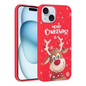 Vxinvnoi No&euml;l Coque pour iPhone 15 Plus, Etui en Rouge Silicone avec Collection Noel Dessin Anim&eacute; Motif Housse, Antichoc TPU Souple Bumper Protection Case pour iPhone 15 Plus 6,7", Cerf (FORSALOR TRADING, neuf)