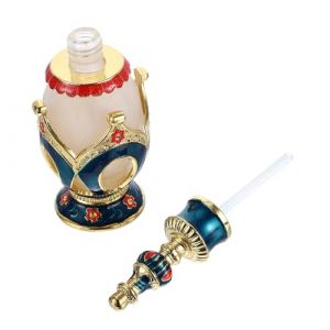 Homoyoyo Flacon de Parfum Verre Style Moyen-oriental Bouteille Huile Essentielle Rechargeable Design Vintage Couronne Bleue Élégant pour Mariage et Voyage (HuanYH, neuf)