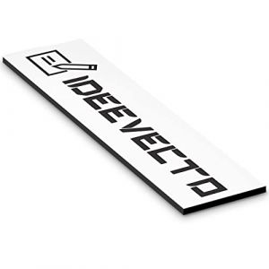 Plaque boite aux lettres personnalisable dimension 100 x 25 mm BLANCHE - Plastique PVC Acrylique - r&eacute;sistant aux intemp&eacute;ries et aux UV - autocollante adh&eacute;sive au verso produit (Ideevecto, neuf)