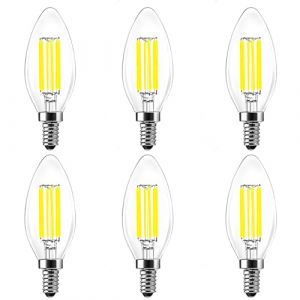 WULUN Ampoule LED E14, 6W Dimmable Ampoule Led E14 Blanc Froid 6500K 600Lm, 6W Ampoule Led Flamme=40W Incandescence, C35 Ampoule E14 LED Filament Vintage Int&eacute;rieur D&eacute;cor Lustre Plafonnier Lot de 6 (wulun, neuf)