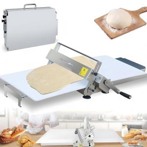 Laminoir &agrave; P&acirc;te Manuel Acier Inoxydable, Laminoir &agrave; P&acirc;te en Acier Inoxydable, Laminoir Manuel &agrave; &eacute;paisseur R&eacute;glable, Laminoir &agrave; P&acirc;tisserie Pliable Professionnel pour Boulangerie, Pizza Width15.74in (MEITEHAO STORE, neuf)
